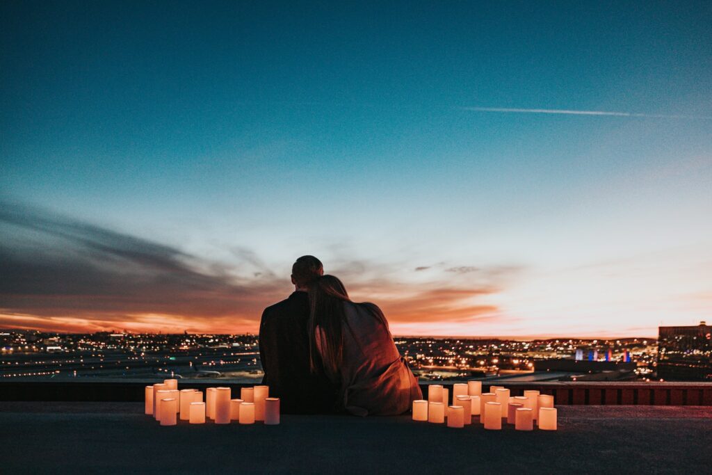 soirée romantique avec bougies