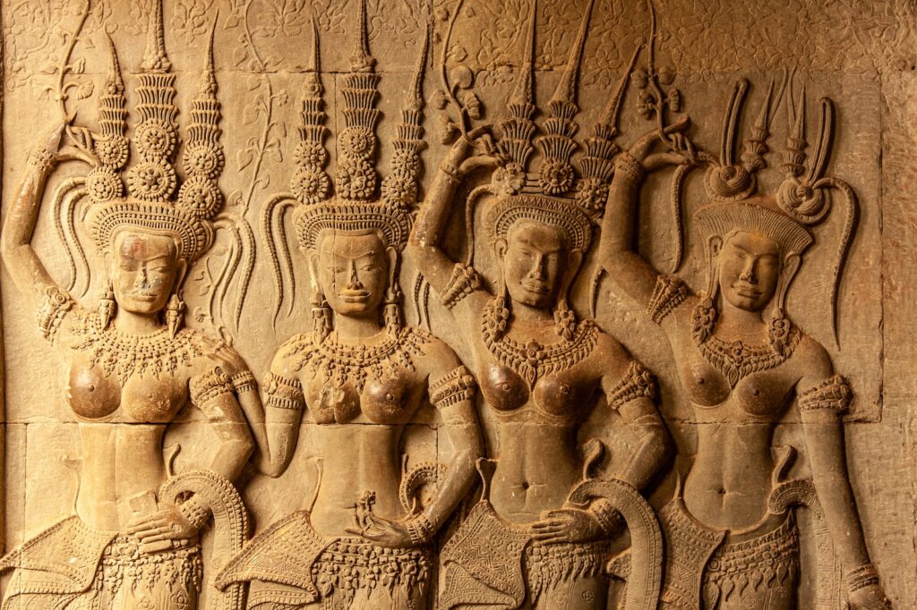 Gravures au temple d'Angkor